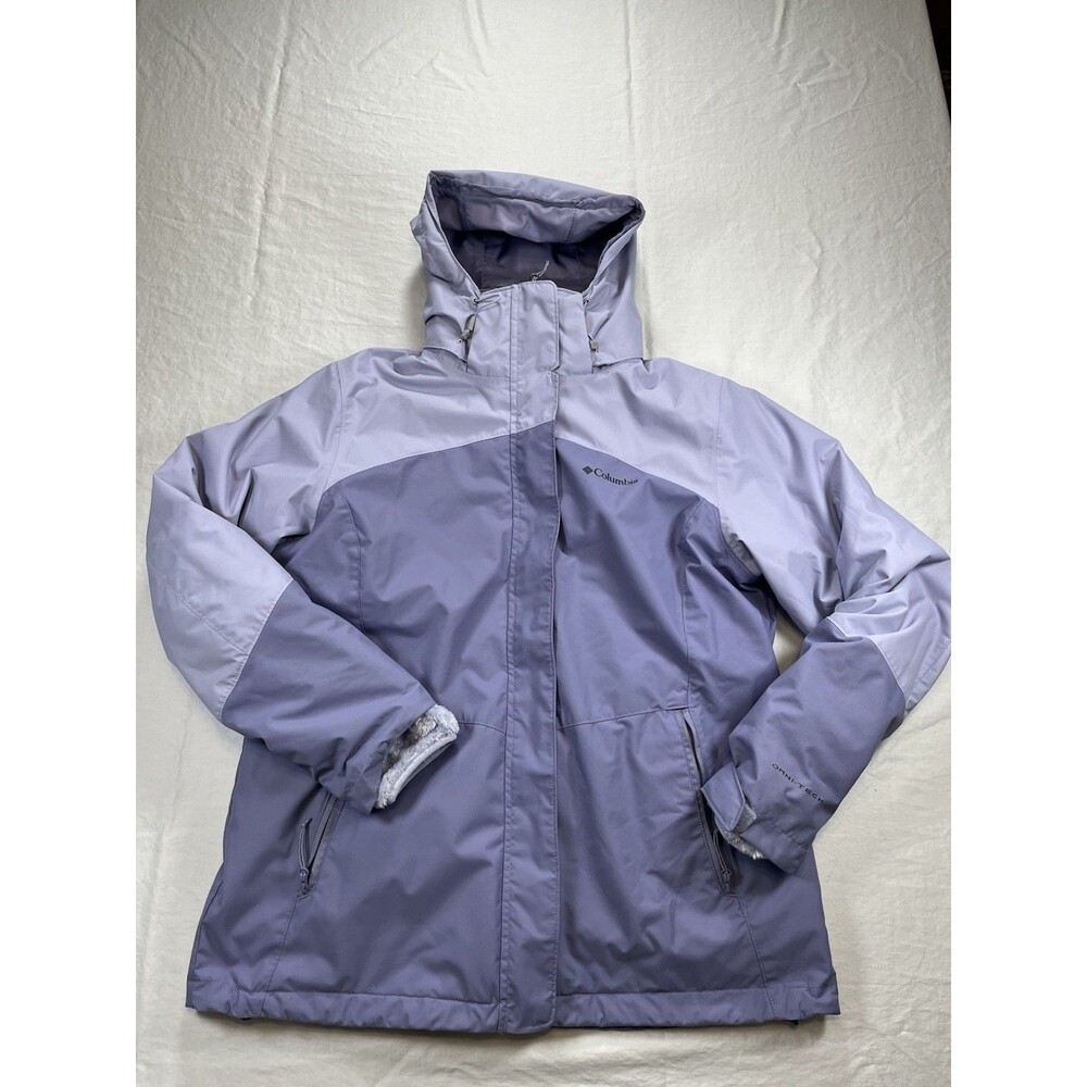 Columbia Bugaboo II Womens Large 3-in-1 Fleece Interchange Jacket Purple Coat